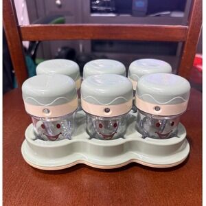 Baby Bullet 6 Piece Storage Food Containers Jars Cups With Tray